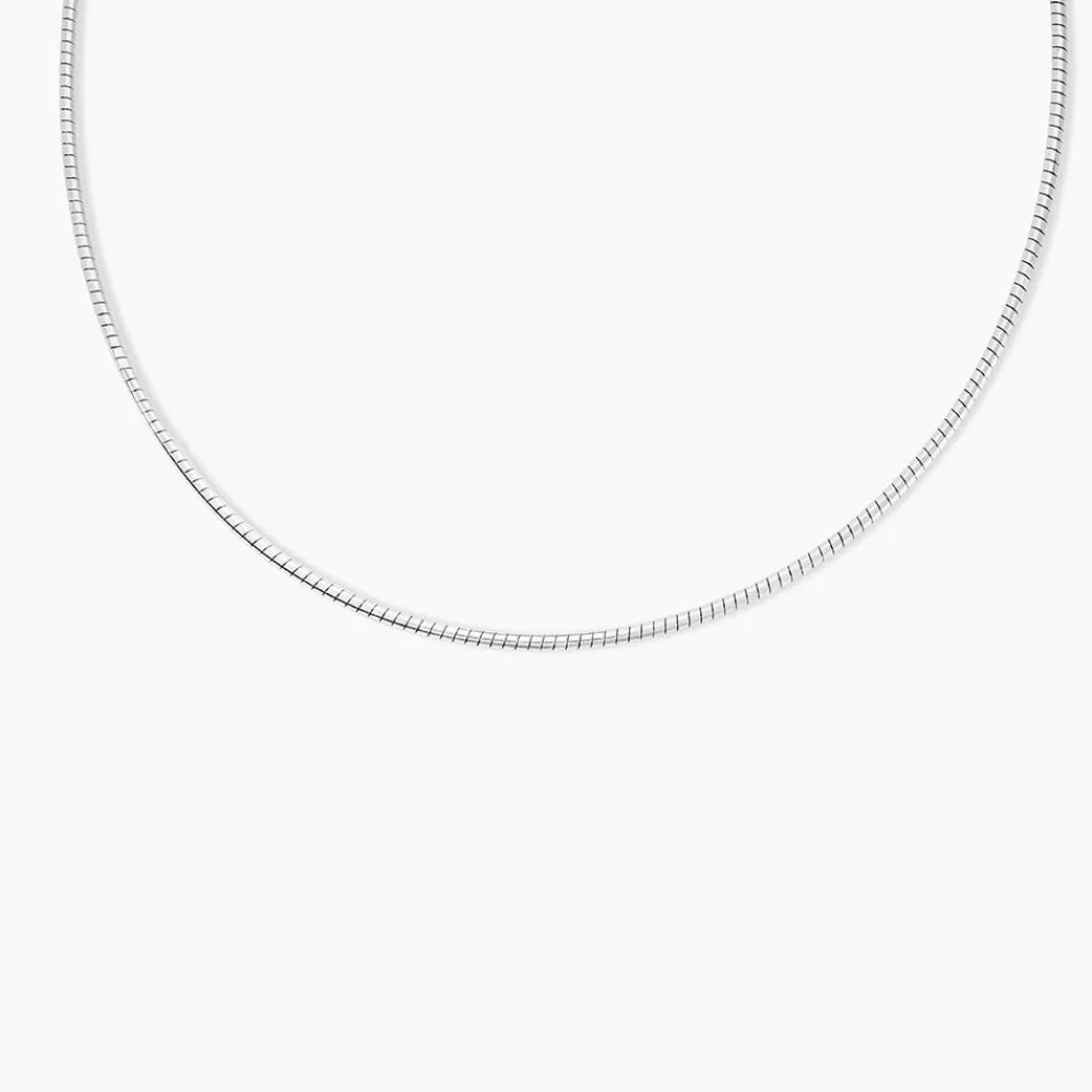 Marc Orian Colliers Fantaisie|Colliers > Chaîne Kassie Maille Omega Argent Blanc