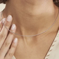 Chaîne Kassie Maille Omega Argent Blanc