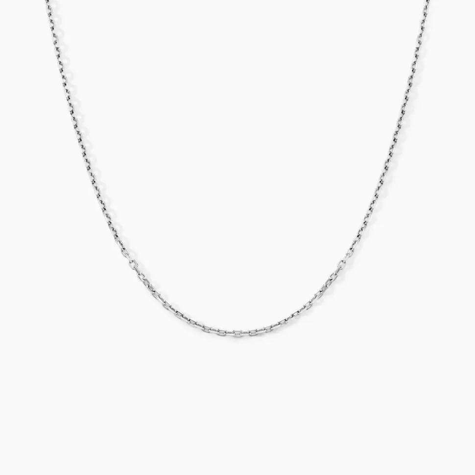 Chaîne Maille Forçat Diamantee Or Blanc