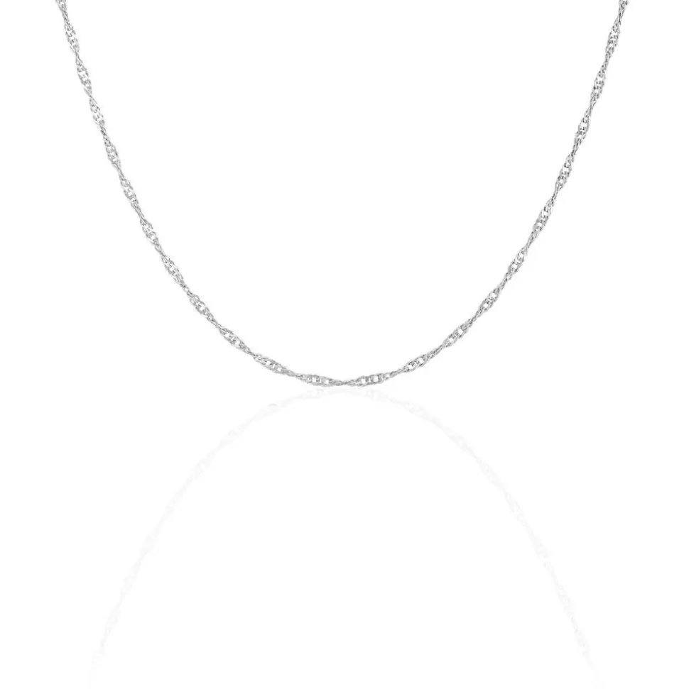 Chaîne Mayi Maile Singapour Or Blanc