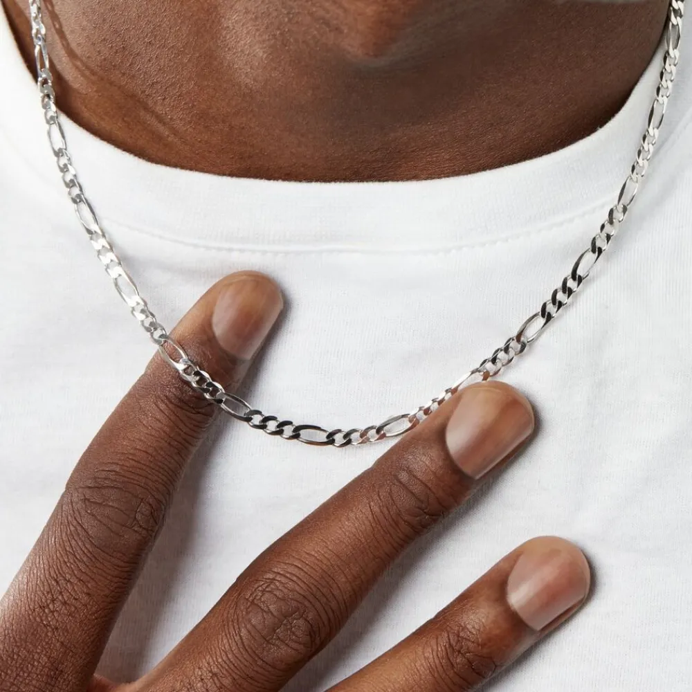 Marc Orian Colliers|Colliers Argent > Chaîne Vivian Maille Alternee 1/3 Argent Blanc