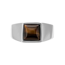 Marc Orian Bagues Homme|Bagues > Chevaliere Acier Blanc Selim œil De Tigre
