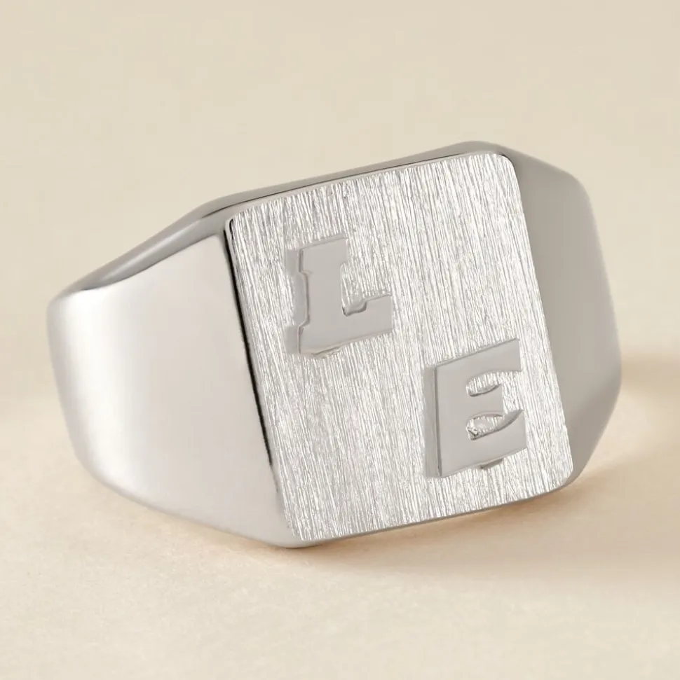Chevaliere Argent Blanc Gringoire Carree