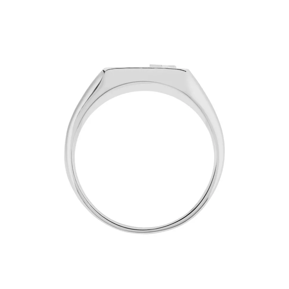 Chevaliere Argent Blanc Gringoire Carree