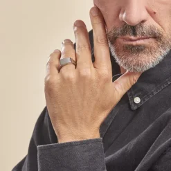 Marc Orian Bagues Homme|Bagues > Chevalière Acier Gris Luciano