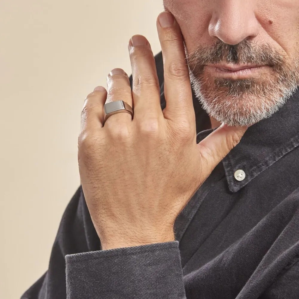 Marc Orian Bagues Homme|Bagues > Chevalière Acier Gris Luciano