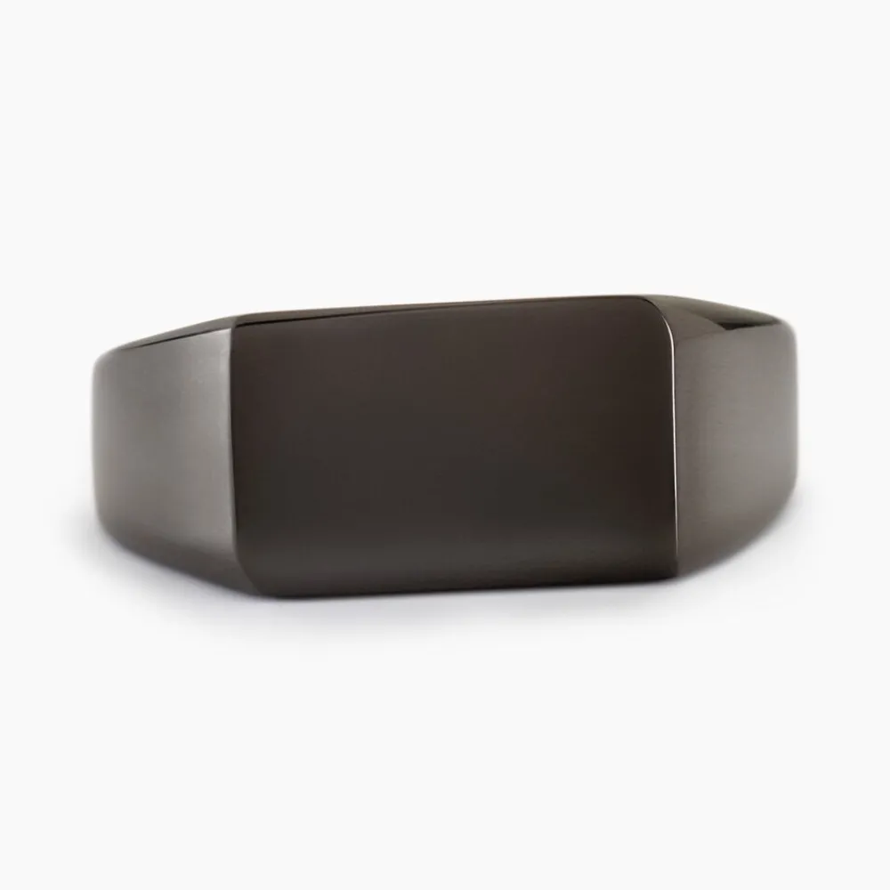 Marc Orian Bagues Homme|Bagues > Chevalière Acier Noir Luciano