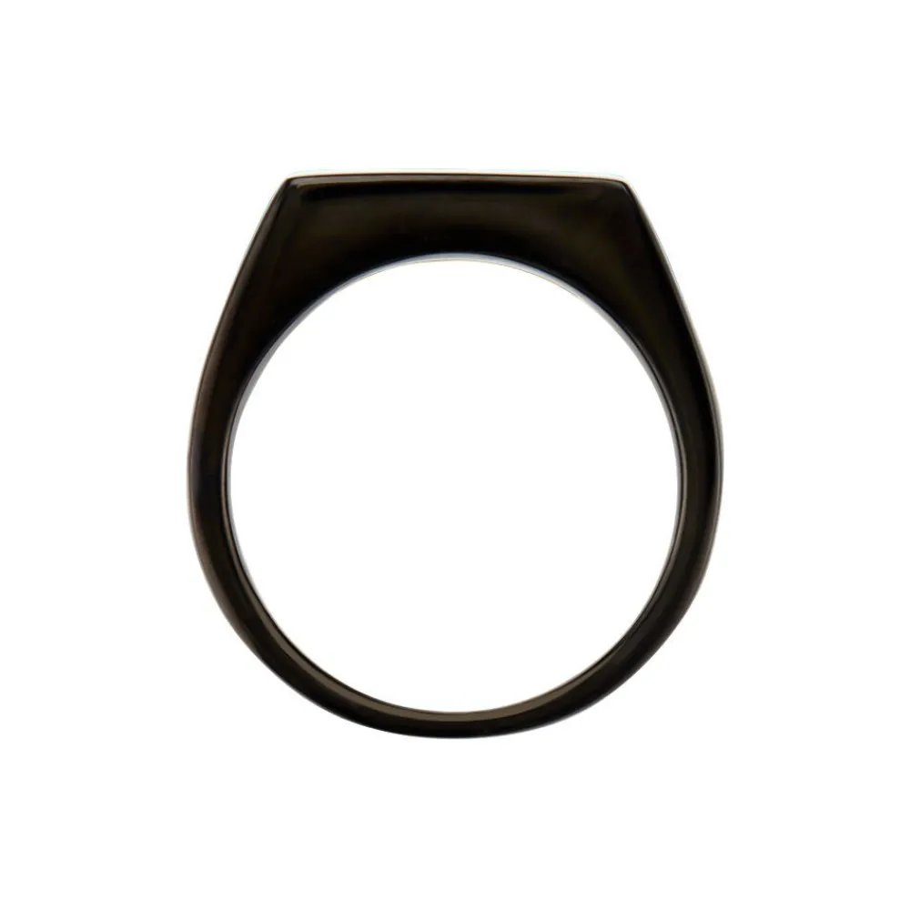 Marc Orian Bagues Homme|Bagues > Chevalière Acier Noir Luciano