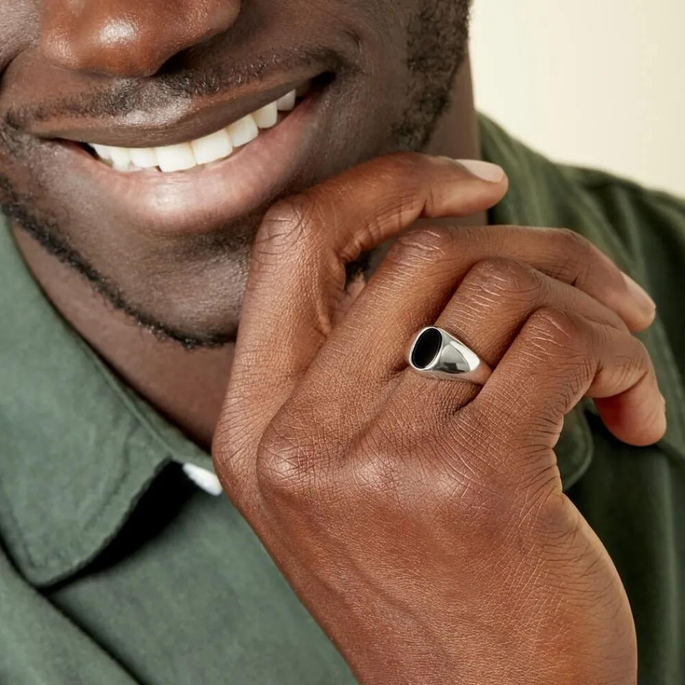 Marc Orian Bagues Homme|Bagues > Chevalière Amaurie Argent Blanc Onyx