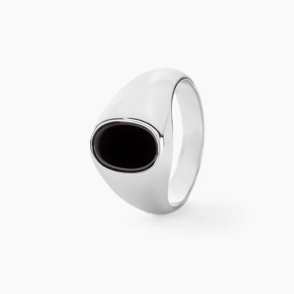 Marc Orian Bagues Homme|Bagues > Chevalière Amaurie Argent Blanc Onyx
