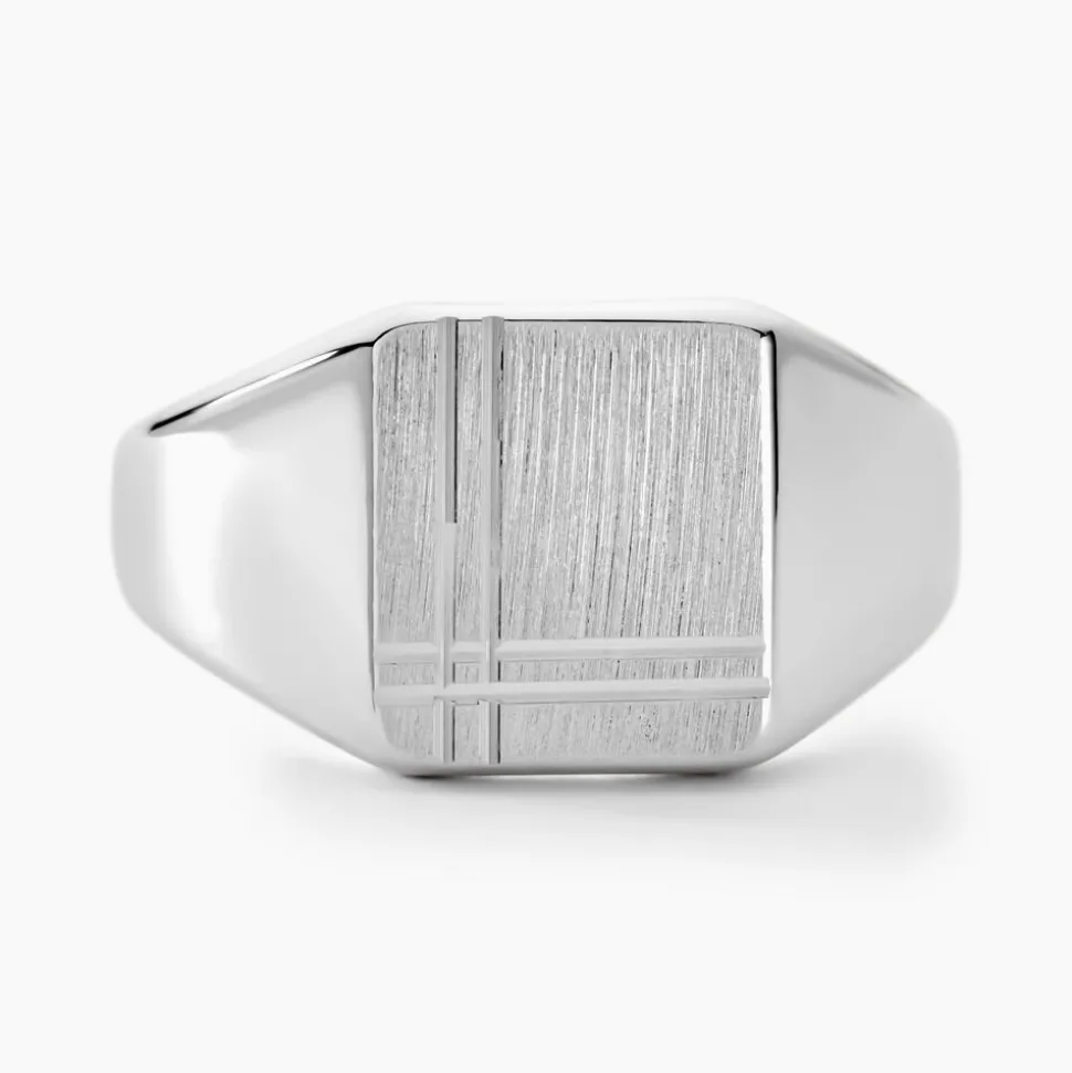 Chevalière Cillian Argent Blanc