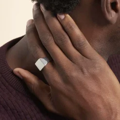 Marc Orian Idées Cadeaux Homme|Bagues > Chevalière Cillian Argent Blanc