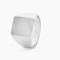Marc Orian Idées Cadeaux Homme|Bagues > Chevalière Daniel Argent Blanc