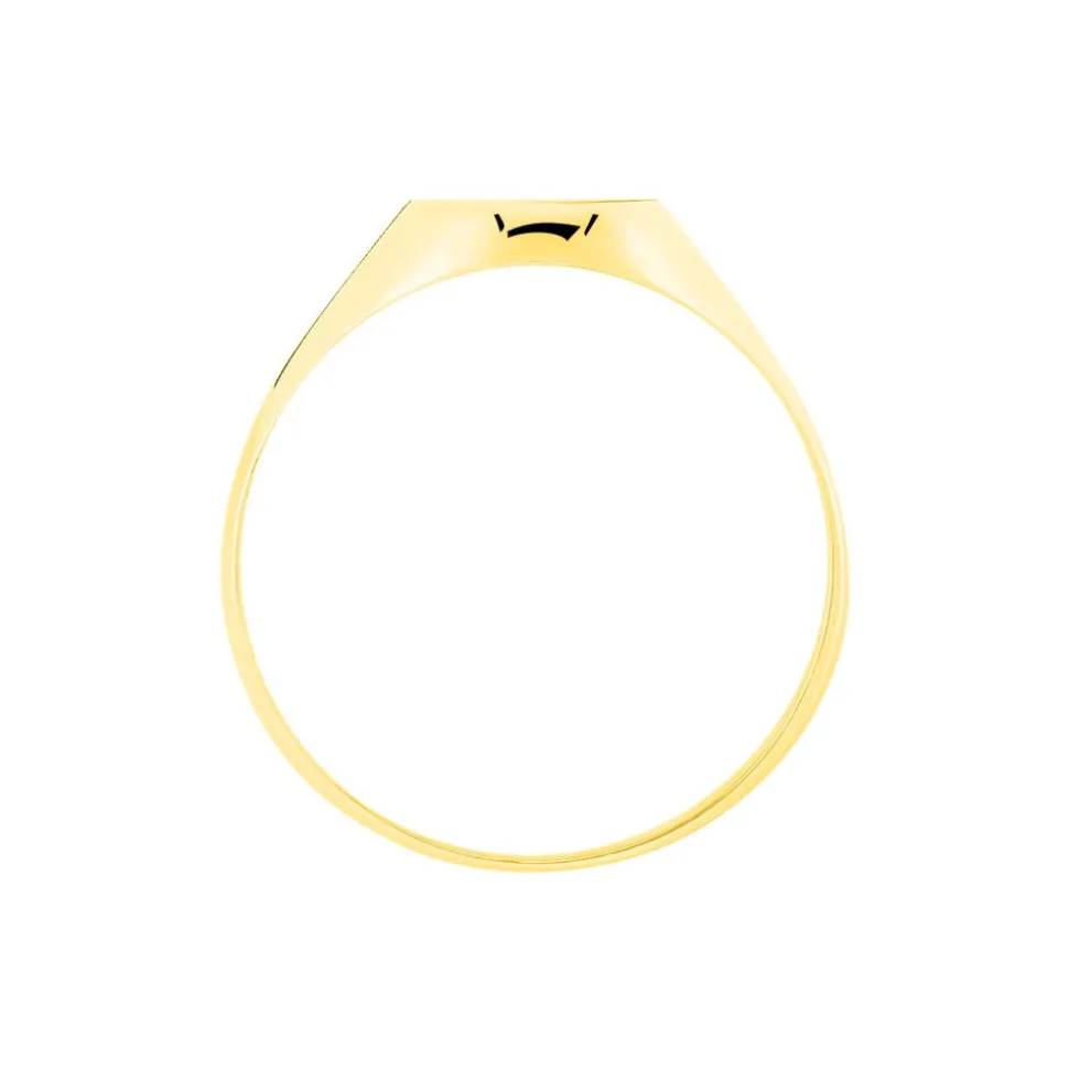 Chevalière Deimos Ovale Diamantee Soleil Or Jaune