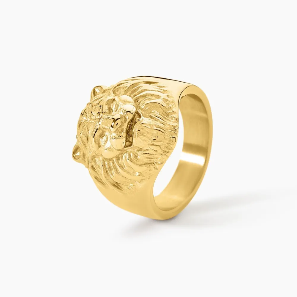 GUESS BIJOUX Bagues Homme|Bagues > Chevalière Guess Lion King Acier Jaune