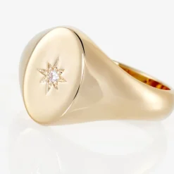 Chevalière Gwennen Plaqué Or Oxyde De Zirconium