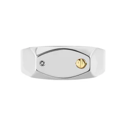 Chevalière Jourdan Lord Acier Bicolore Diamant