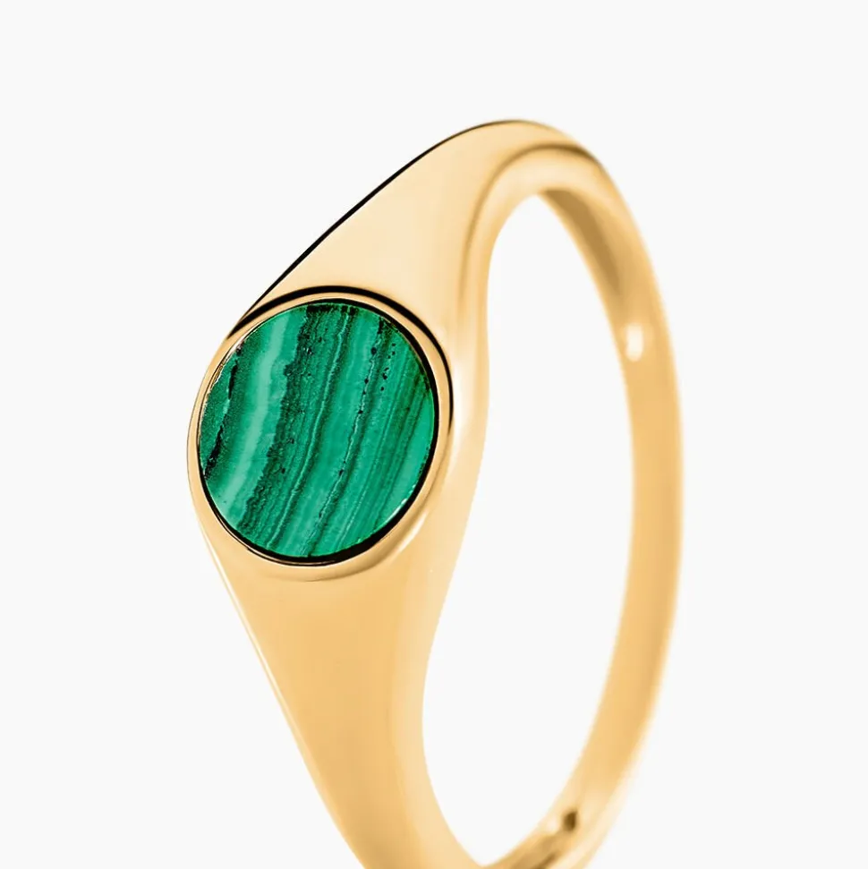 Chevalière Kenith Or Jaune Malachite