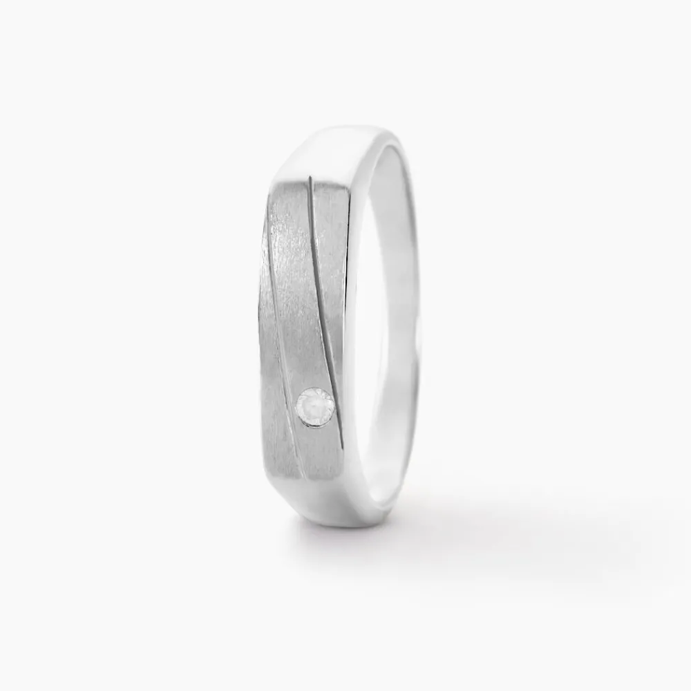 Marc Orian Bagues Homme|Bijoux Zirconium > Chevalière Michel Argent Blanc Oxyde De Zirconium