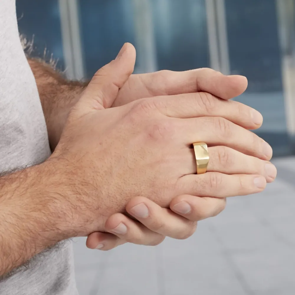 PHEBUS HIM Idées Cadeaux Homme|Bagues > Chevalière Classique Acier Jaune