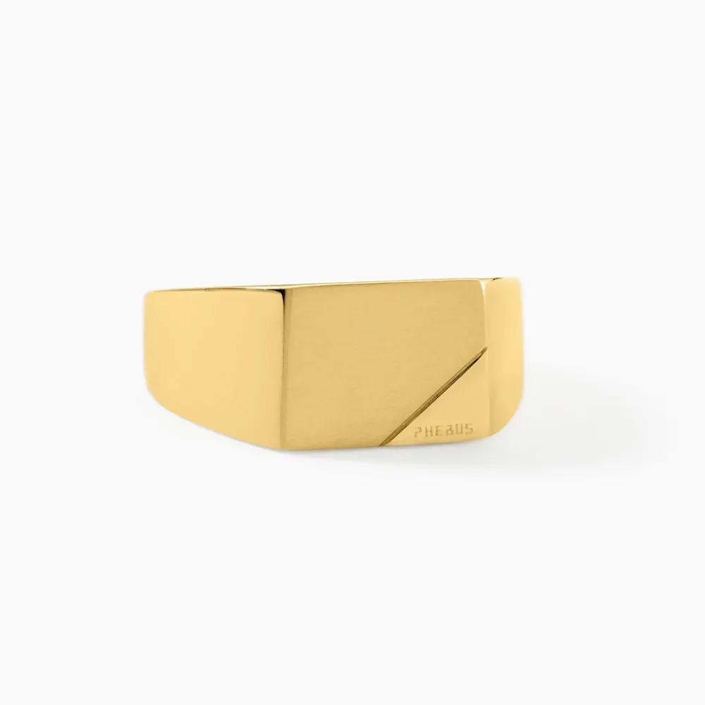 PHEBUS HIM Idées Cadeaux Homme|Bagues > Chevalière Classique Acier Jaune