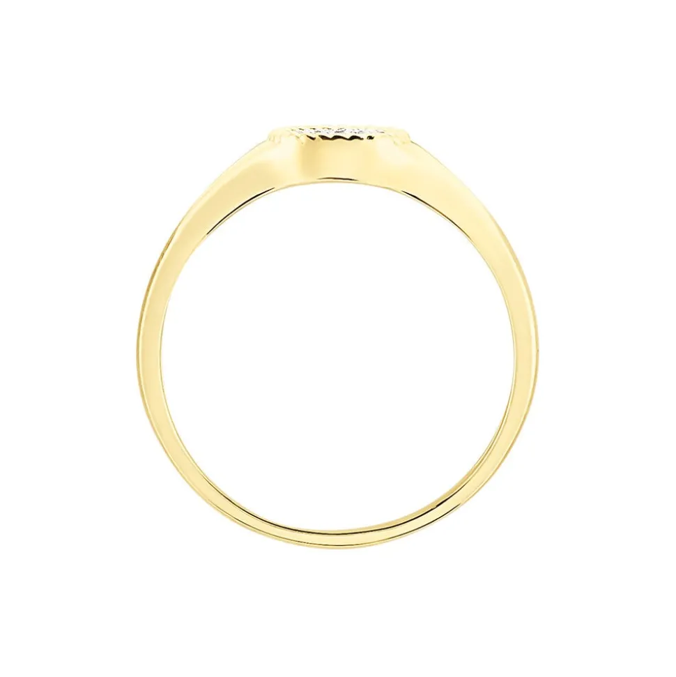 Chevalière Raza Or Jaune Diamant