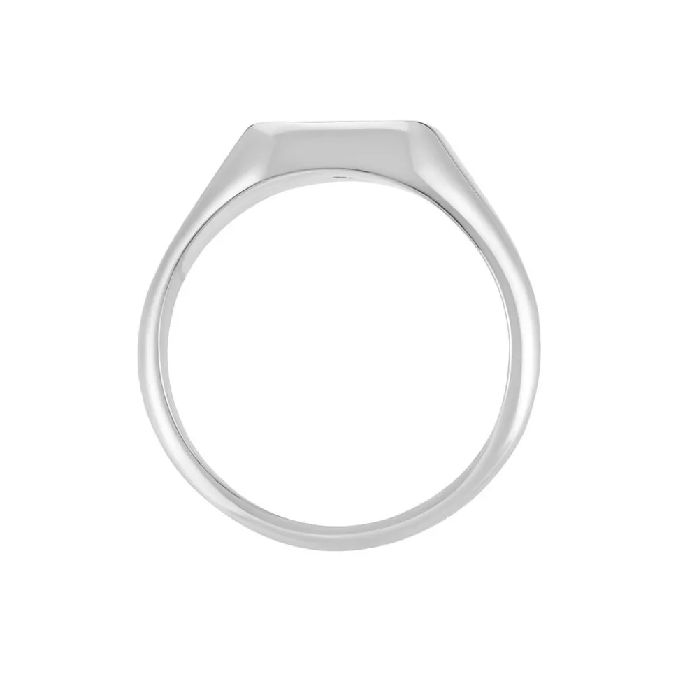 Chevalière Renelia Argent Blanc Blanc Onyx