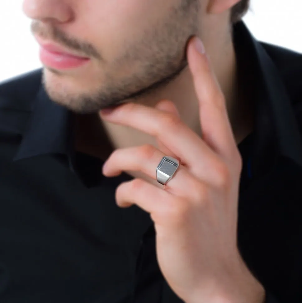 Chevalière Sumeyra Argent Blanc