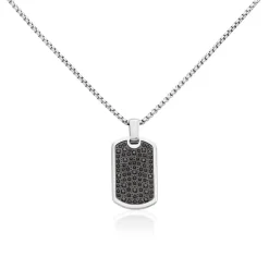Collier Acier Blanc Sonad Oxydes De Zirconium