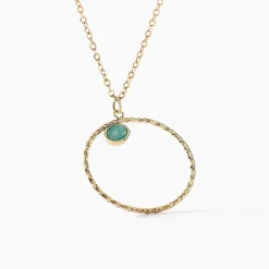 Collier Acier Doré Amazonite