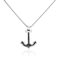 Collier Acier Vieillit Tanagra Oxydes De Zirconium