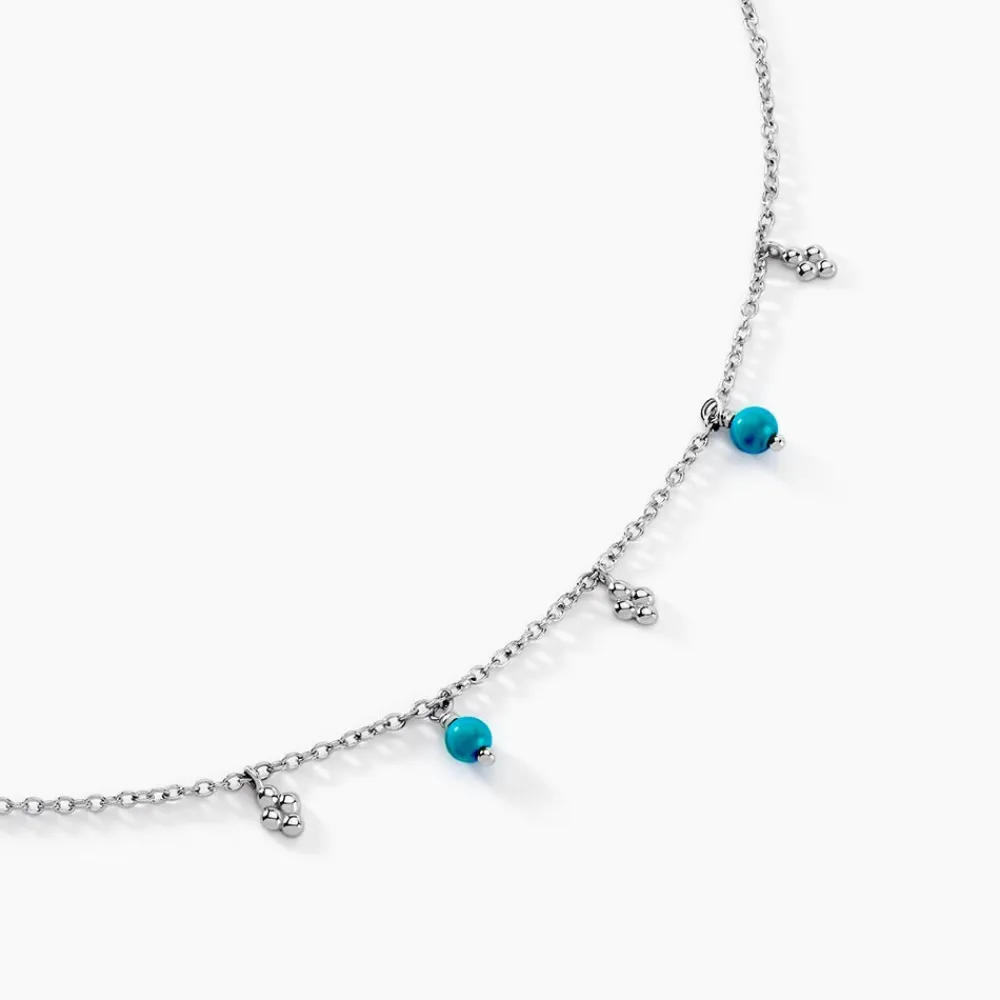 Marc Orian Colliers Fantaisie|Colliers > Collier Adiva Argent Blanc Turquoise