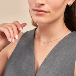 Marc Orian Colliers Fantaisie|Colliers > Collier Adiva Argent Blanc Turquoise