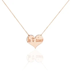 Marc Orian Colliers Cœur|Colliers > Collier Albizia Coeur Message Or Rose