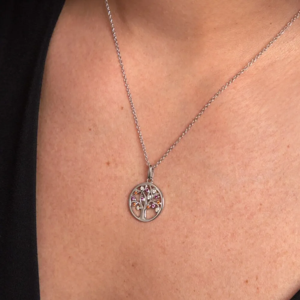 Marc Orian Colliers Fantaisie|Colliers Arbre De Vie > Collier Alive Argent Blanc Oxyde De Zirconium