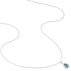 Marc Orian Colliers|Colliers Avec Pierres > Collier Anatolie Or Blanc Topaze Et Oxyde De Zirconium