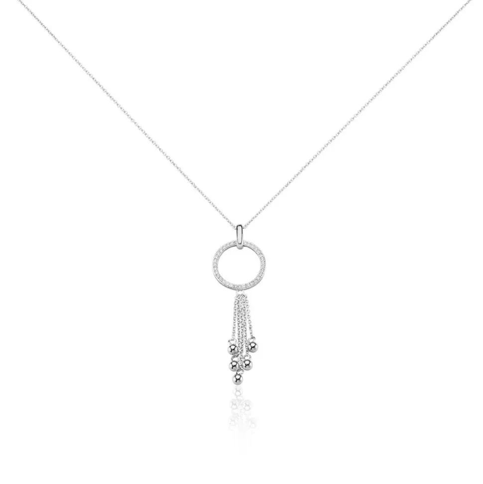 Collier Andde Argent Blanc Oxyde De Zirconium