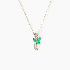 Marc Orian Colliers|Colliers Avec Pierres > Collier Angie Or Jaune Emeraude Diamant or jaune émeraude