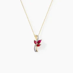 Marc Orian Colliers|Colliers Avec Pierres > Collier Angie Diamant or jaune rubis