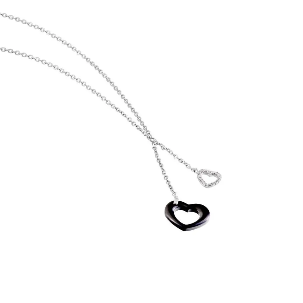 Collier Anissa Argent Blanc Céramique Et Oxyde De Zirconium