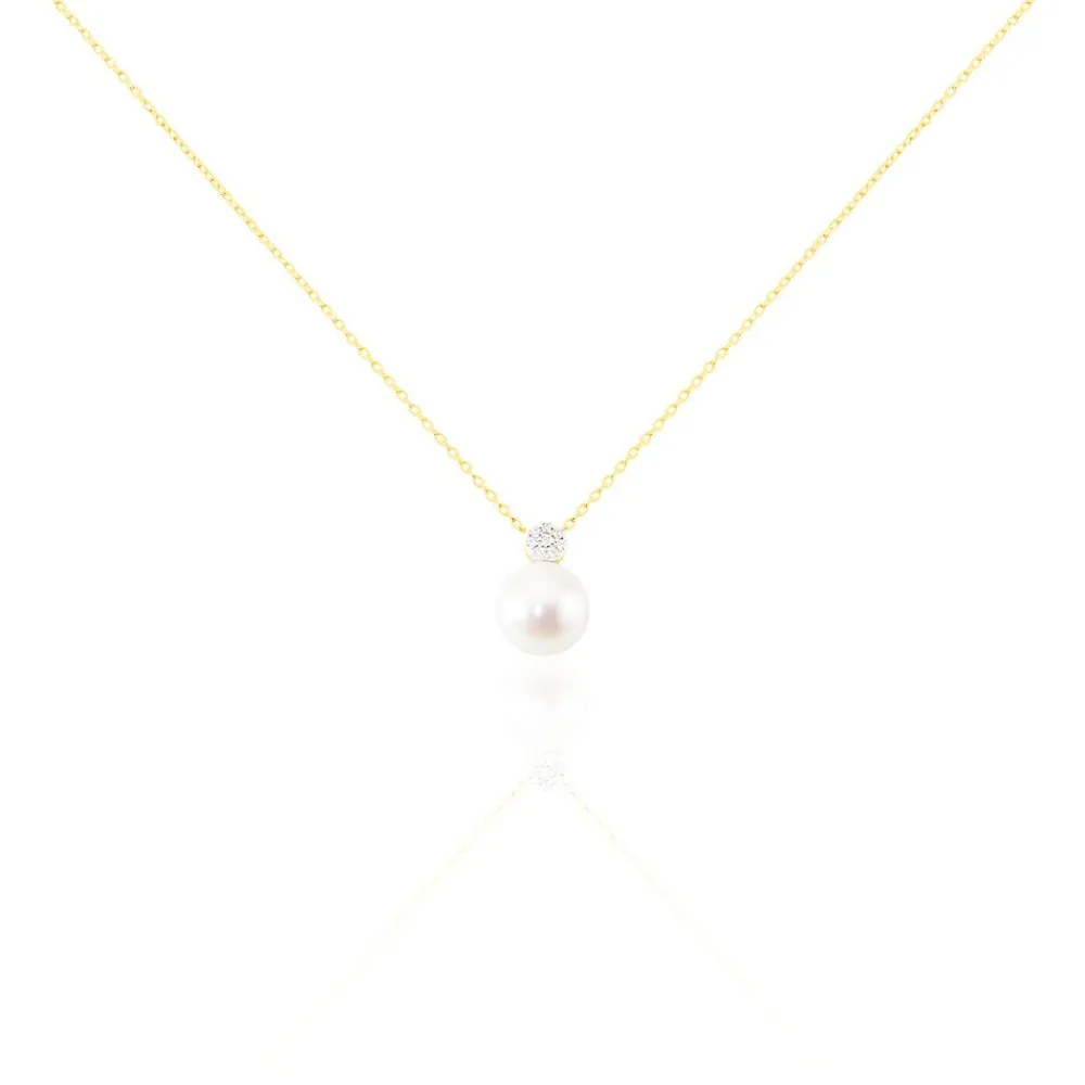 Marc Orian Colliers|Colliers Avec Pierres > Collier Anju Or Jaune Perle De Culture Et Diamant