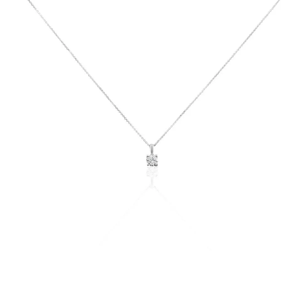 Collier Aphrodite Or Blanc Diamant Synthetique