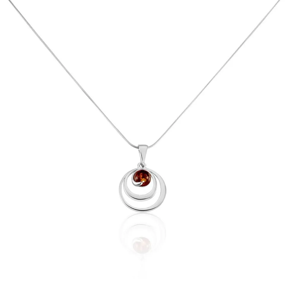 Collier Argent Blanc Alanna Ambre