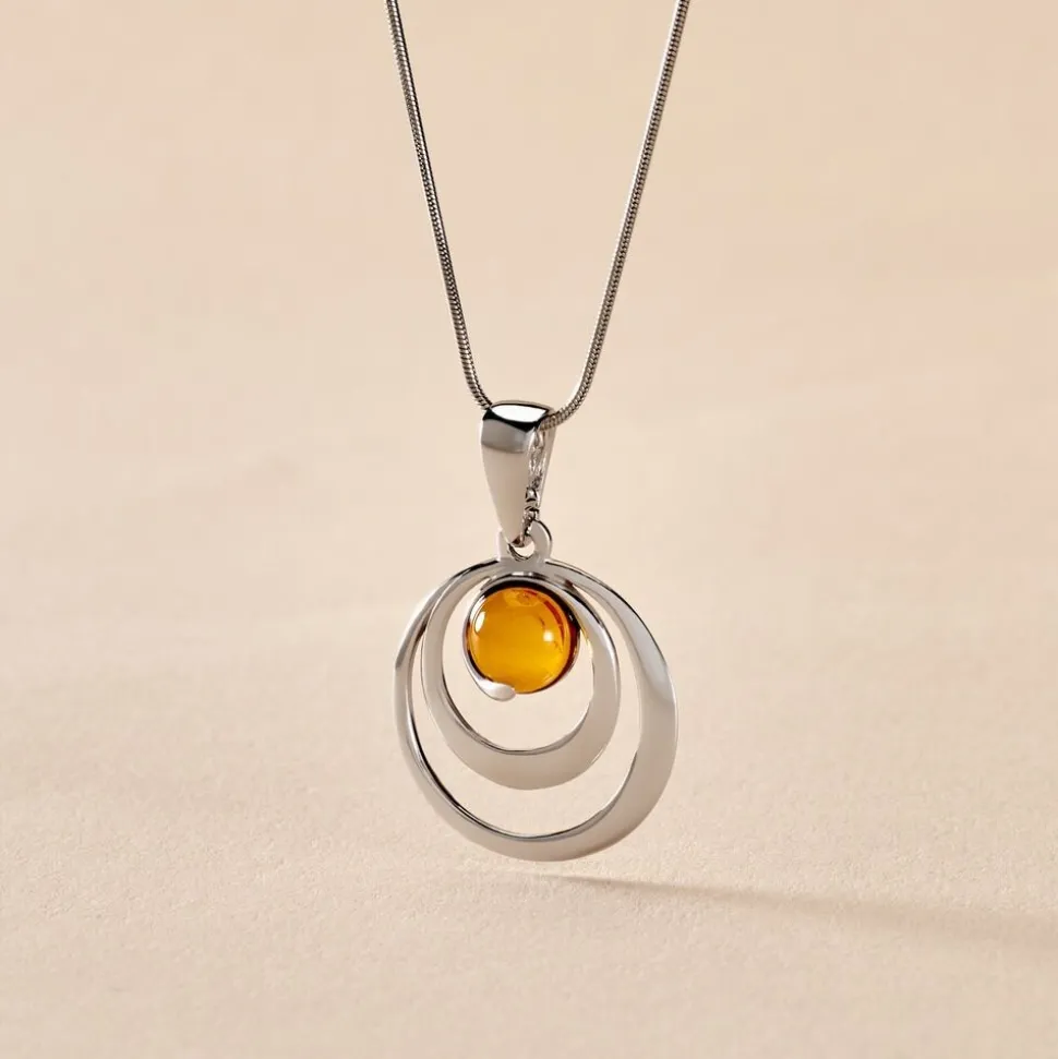 Collier Argent Blanc Alanna Ambre