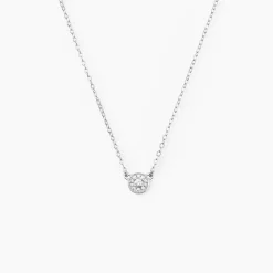 Collier Argent Blanc Auxana Oxyde De Zirconium