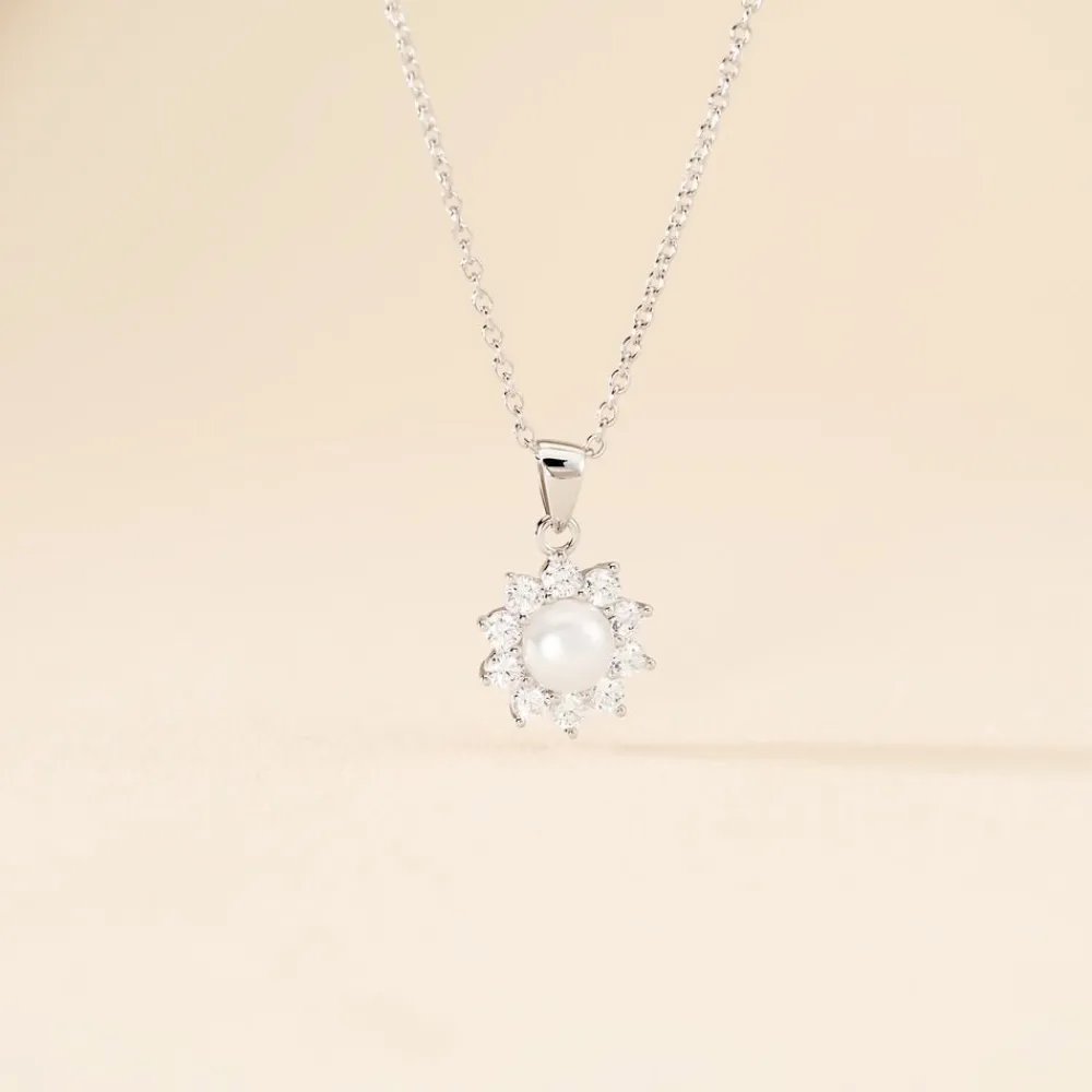 Marc Orian Colliers Fantaisie|Colliers > Collier Argent Blanc Cheri Perle De Culture Oxydes De Zirconium