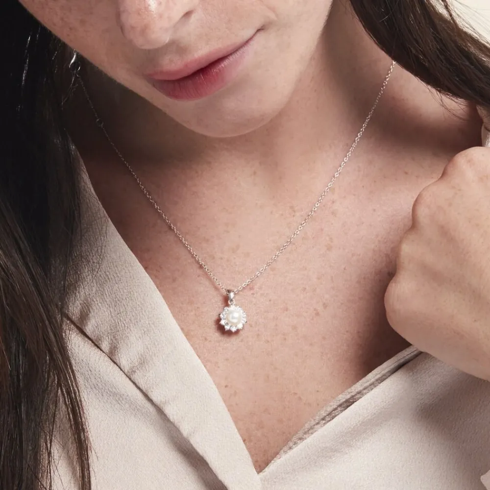 Marc Orian Colliers Fantaisie|Colliers > Collier Argent Blanc Cheri Perle De Culture Oxydes De Zirconium