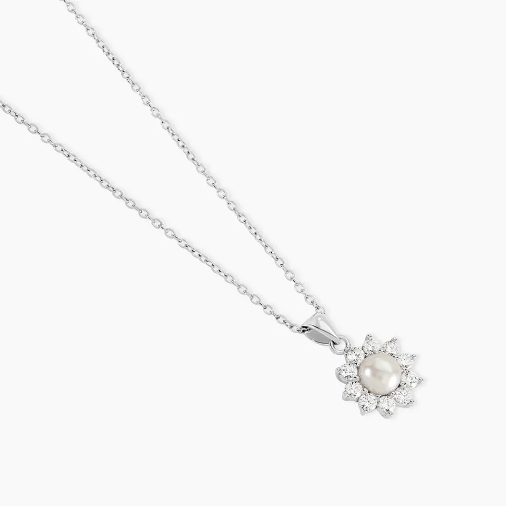 Marc Orian Colliers Fantaisie|Colliers > Collier Argent Blanc Cheri Perle De Culture Oxydes De Zirconium