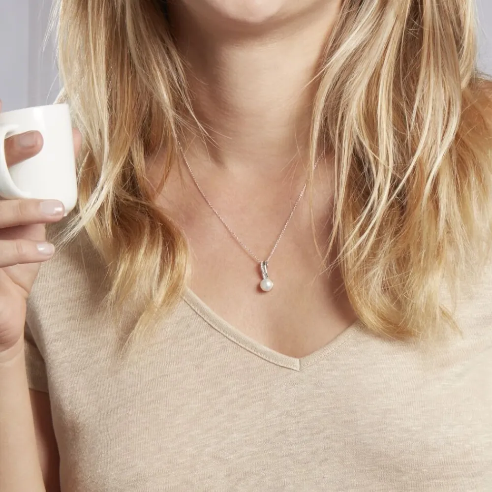 Marc Orian Colliers Fantaisie|Colliers > Collier Argent Blanc Kathy Perle De Culture