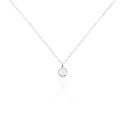 Collier Argent Blanc Lehunnus Oxyde De Zirconium